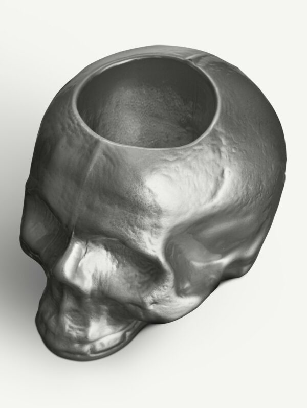 Still life skull ljuslykta silver 85mm